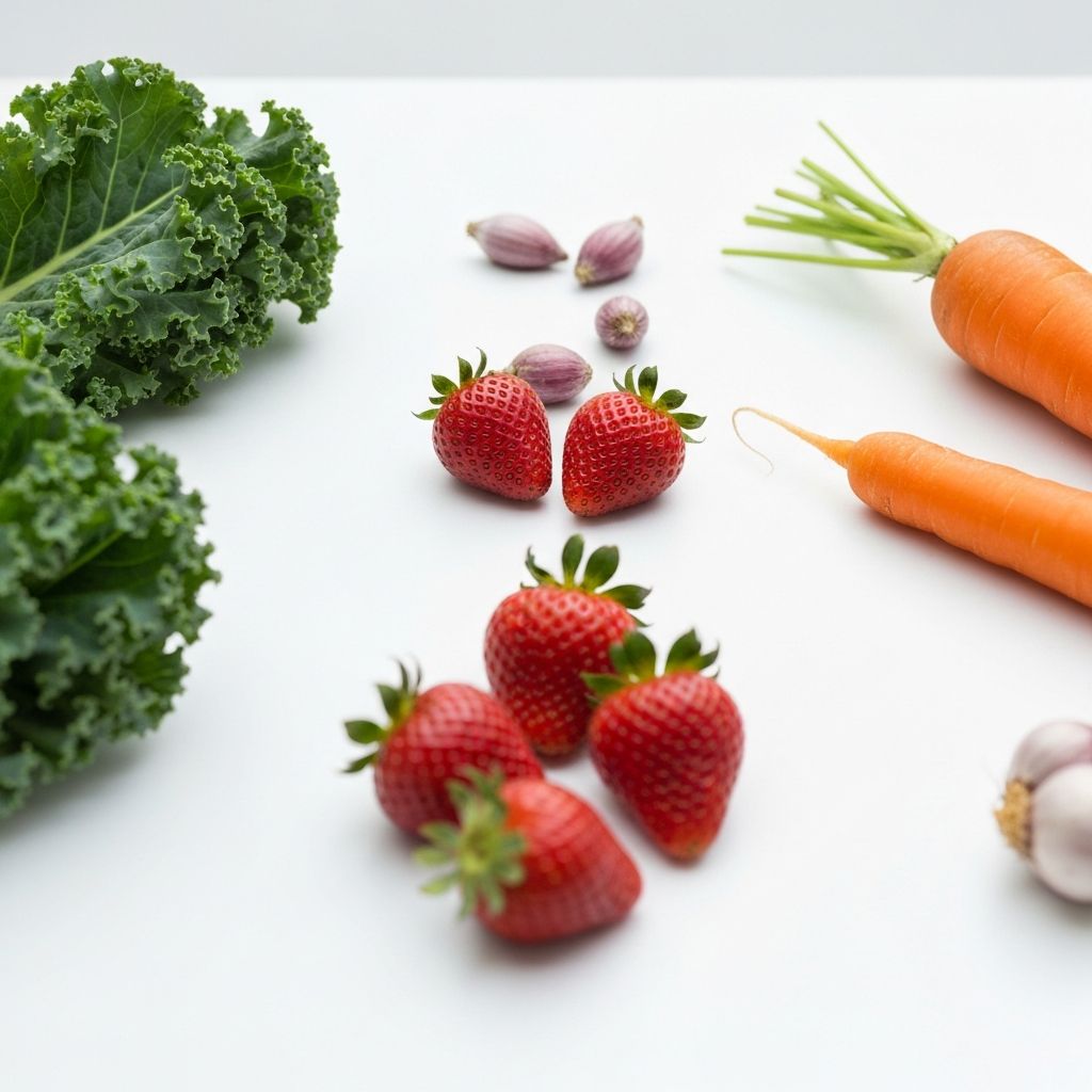 Fresh ingredients arranged with clarity